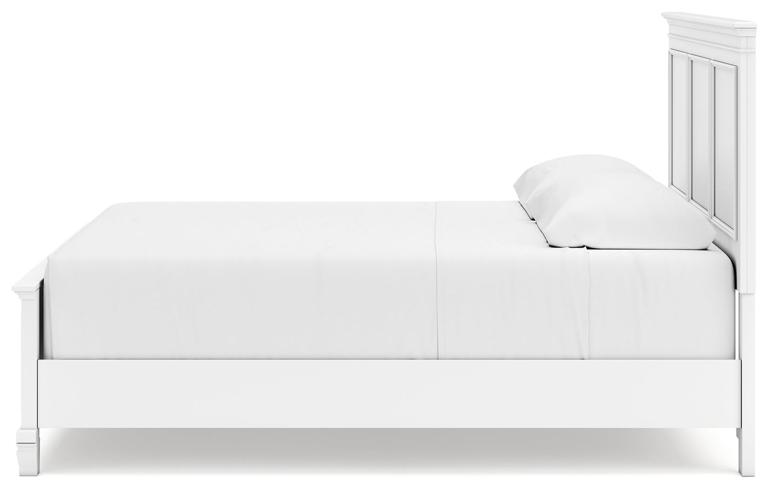 Fortman King Panel Bed with Mirrored Dresser and Nightstand in White from Ashley - Luna Furniture
