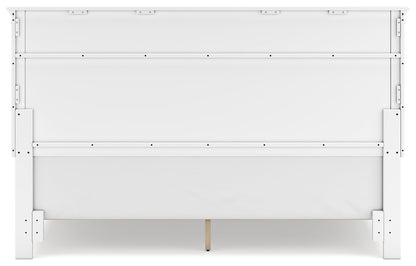 Fortman King Panel Bed with Mirrored Dresser in White from Ashley - Luna Furniture