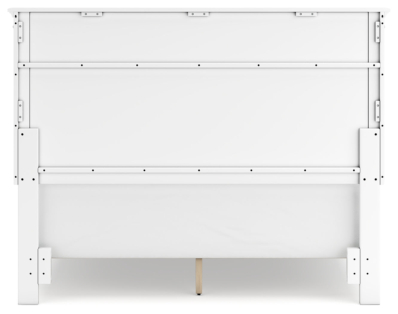 Fortman Queen Panel Bed with Mirrored Dresser and 2 Nightstands in White from Ashley - Luna Furniture