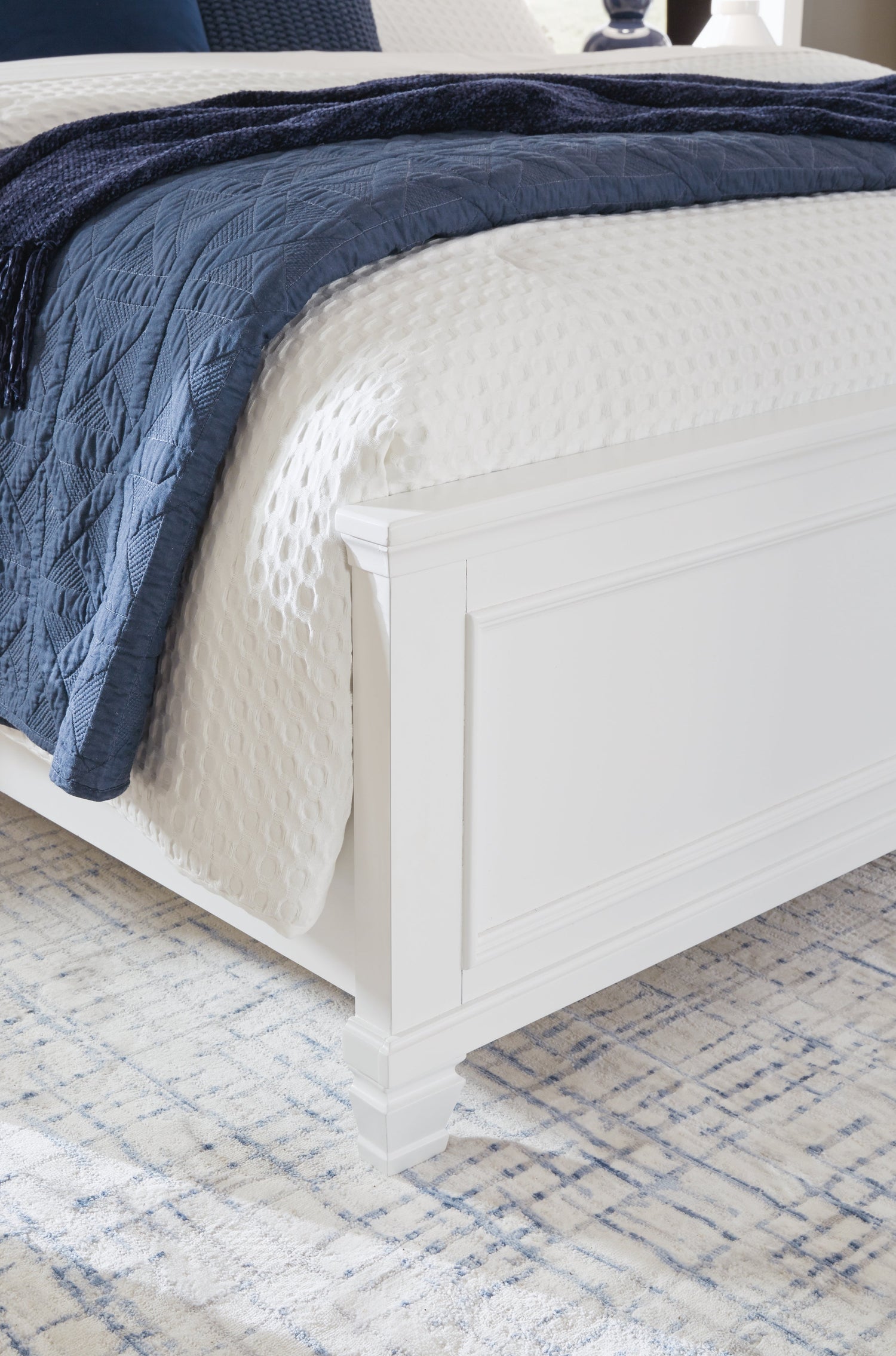 Fortman Queen Panel Bed with Mirrored Dresser and 2 Nightstands in White from Ashley - Luna Furniture