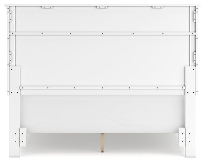 Fortman Queen Panel Bed with Mirrored Dresser, Chest and 2 Nightstands in White - PKG015147