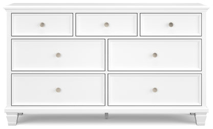 Fortman White King Panel Bed, Dresser and 2 Nightstands - B680B15