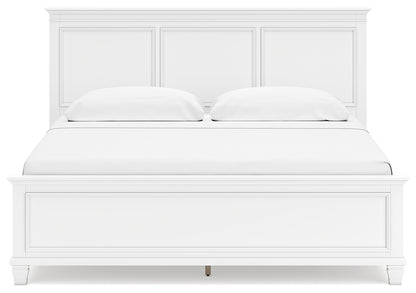 Fortman White King Panel Bed, Dresser and 2 Nightstands - B680B15