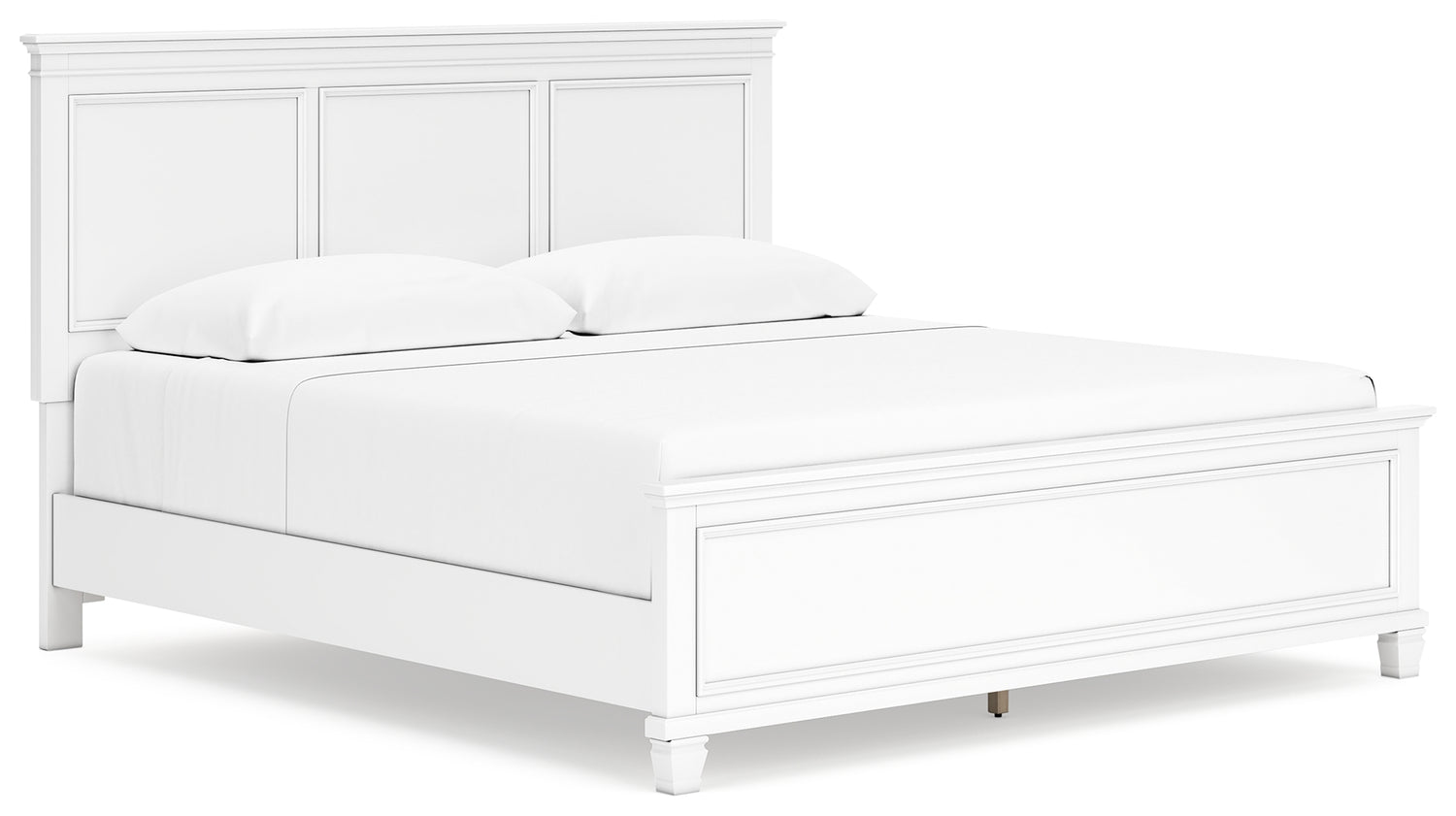 Fortman White King Panel Bed, Dresser and 2 Nightstands - B680B15