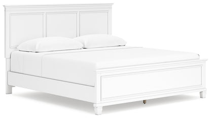 Fortman White King Panel Bed, Dresser and 2 Nightstands - B680B15