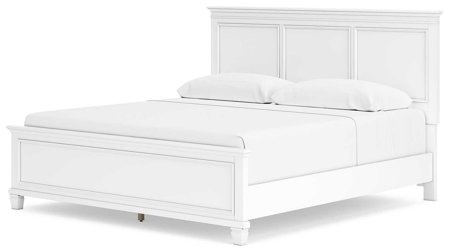 Fortman White King Panel Bed, Dresser and 2 Nightstands - B680B15