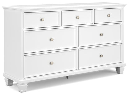 Fortman White King Panel Bed, Dresser and 2 Nightstands - B680B15