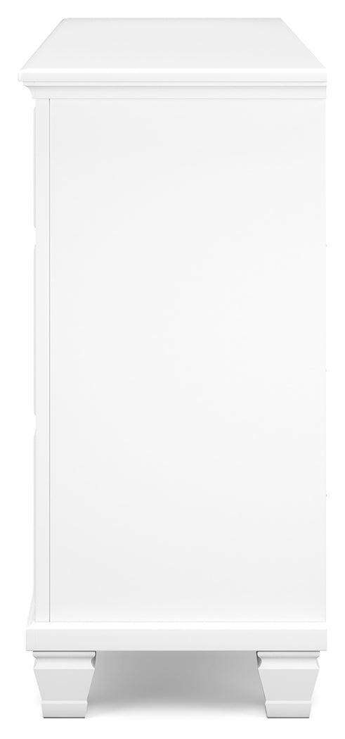 Fortman White King Panel Bed, Dresser and 2 Nightstands - B680B15