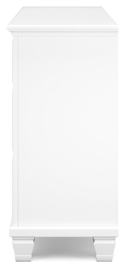 Fortman White King Panel Bed, Dresser and 2 Nightstands - B680B15