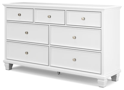 Fortman White King Panel Bed, Dresser and 2 Nightstands - B680B15