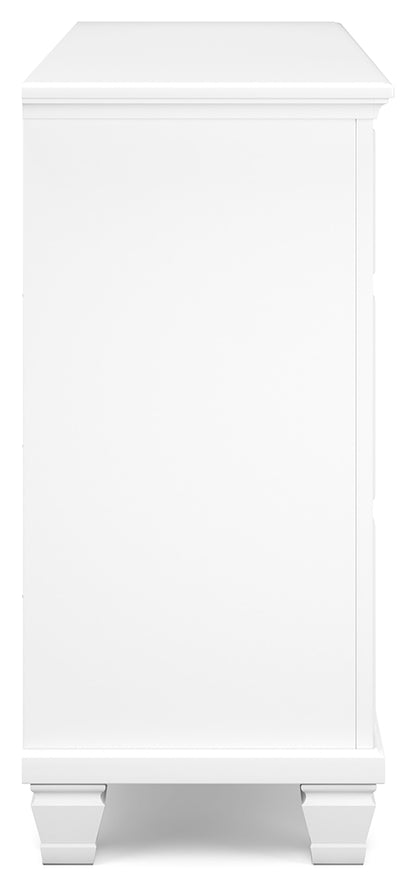 Fortman White King Panel Bed, Dresser and 2 Nightstands - B680B15
