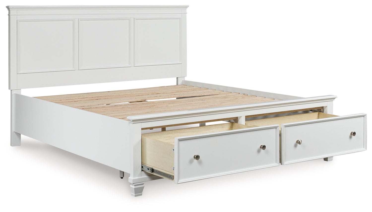 Fortman White King Panel Storage Bed - B680B22