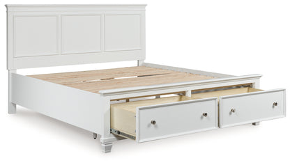 Fortman White King Panel Storage Bed - B680B22
