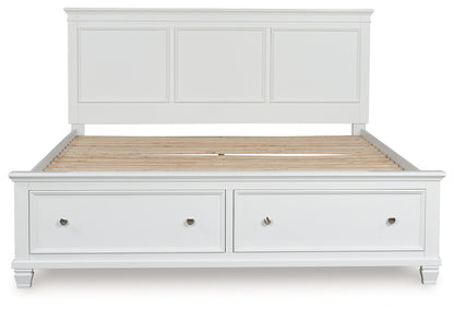 Fortman White King Panel Storage Bed - B680B22
