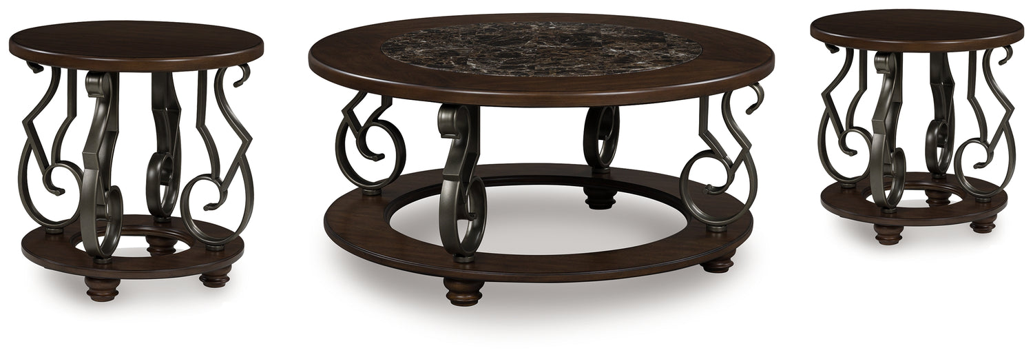 Frallyn Coffee Table and 2 Ends - T623T1