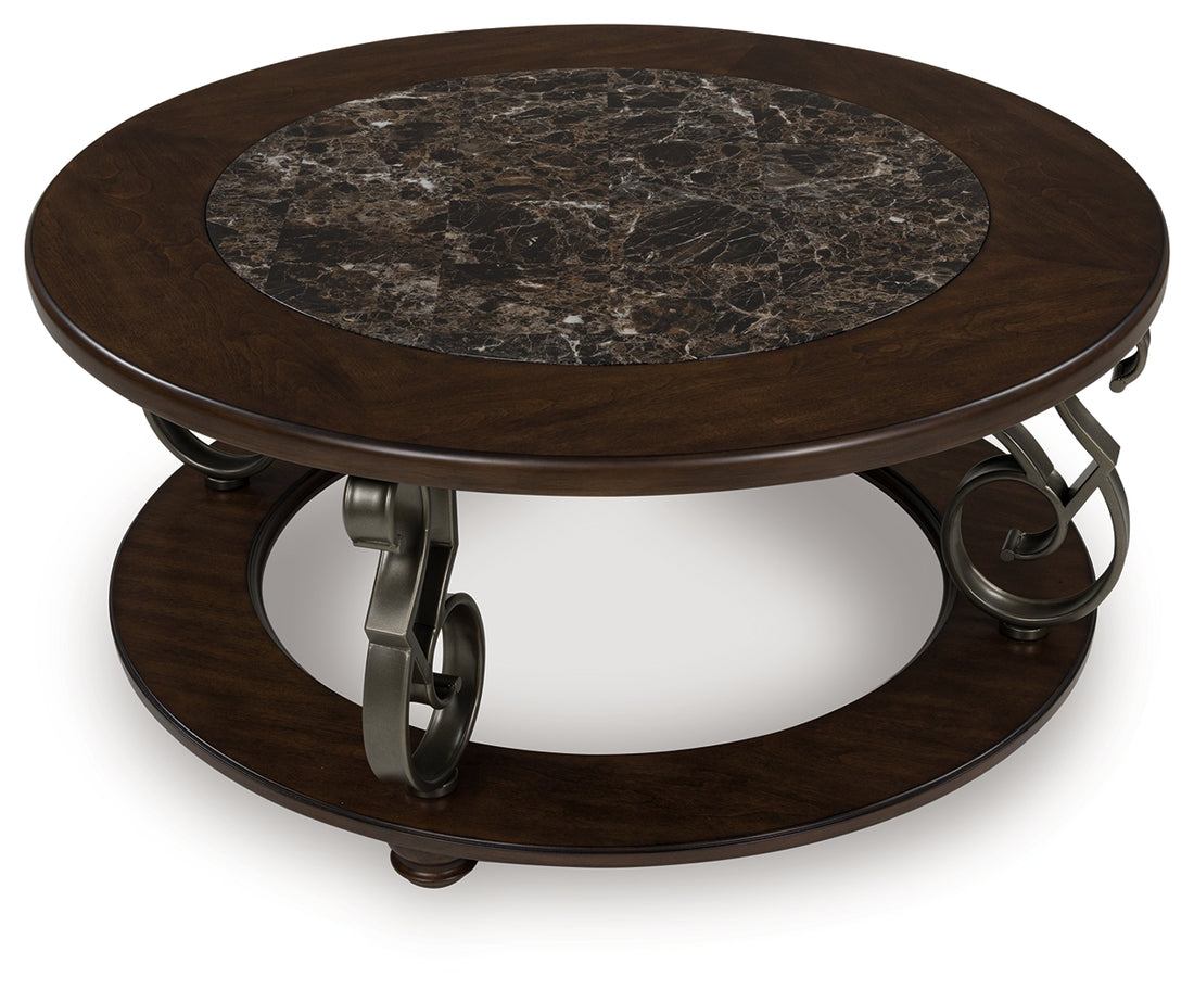 Frallyn Dark Brown Coffee Table - T623-8