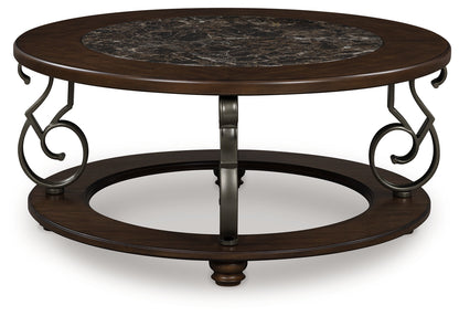 Frallyn Dark Brown Coffee Table - T623-8