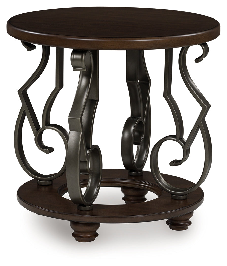 Frallyn Dark Brown End Table - T623-6
