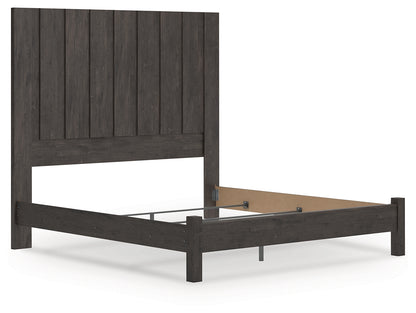 Fraluna Charcoal King Panel Bed - PCB3370B8