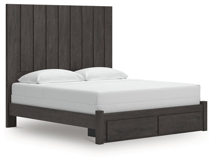 Fraluna Charcoal King Panel Storage Bed - PCB3370B9