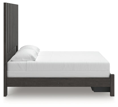 Fraluna Charcoal King Panel Storage Bed - PCB3370B9