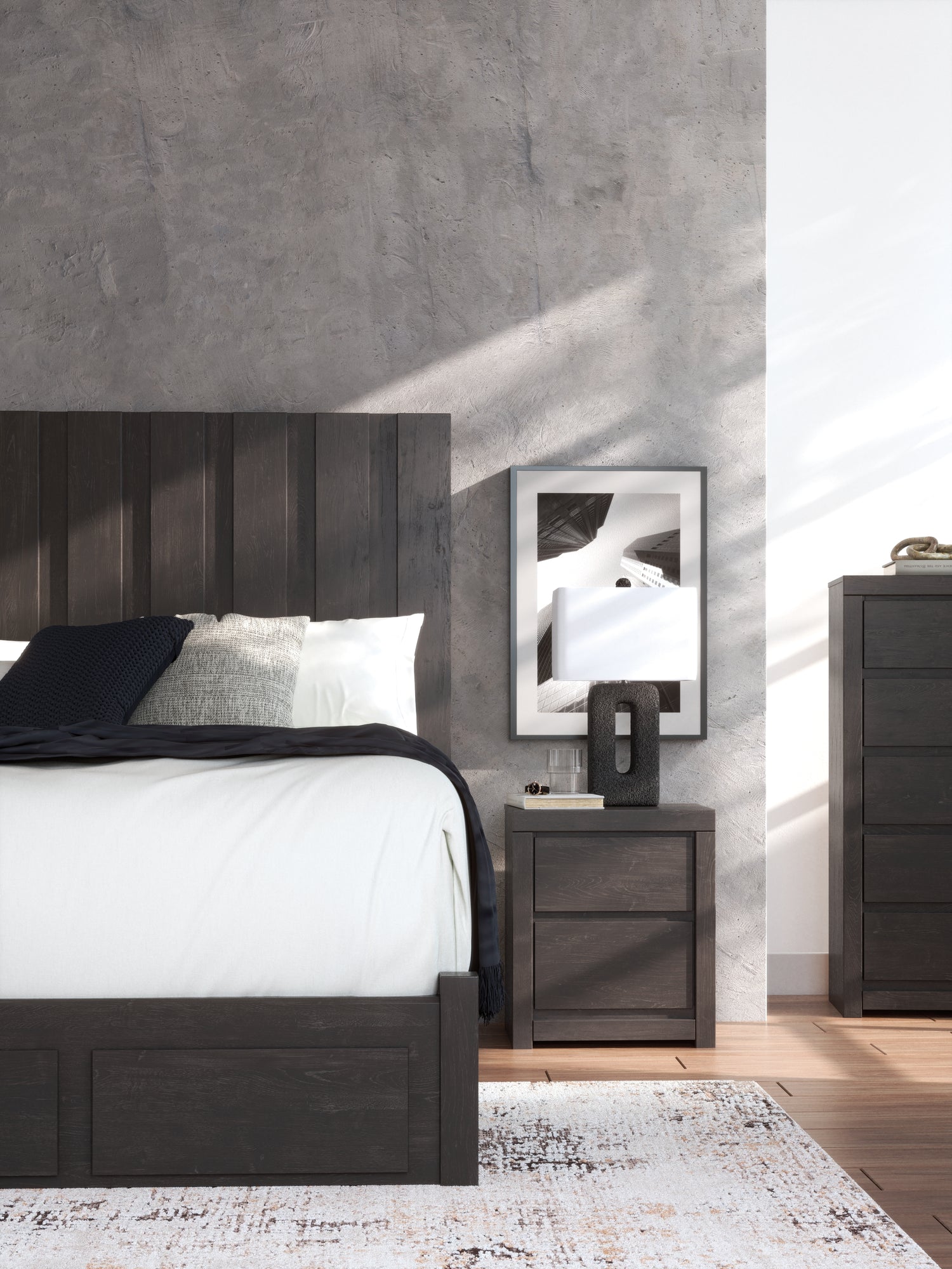 Fraluna Charcoal Nightstand - PCB3370-92