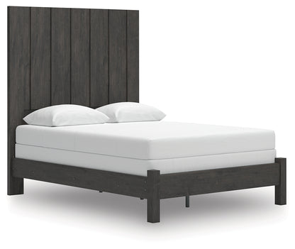 Fraluna Charcoal Queen Panel Bed - PCB3370B2