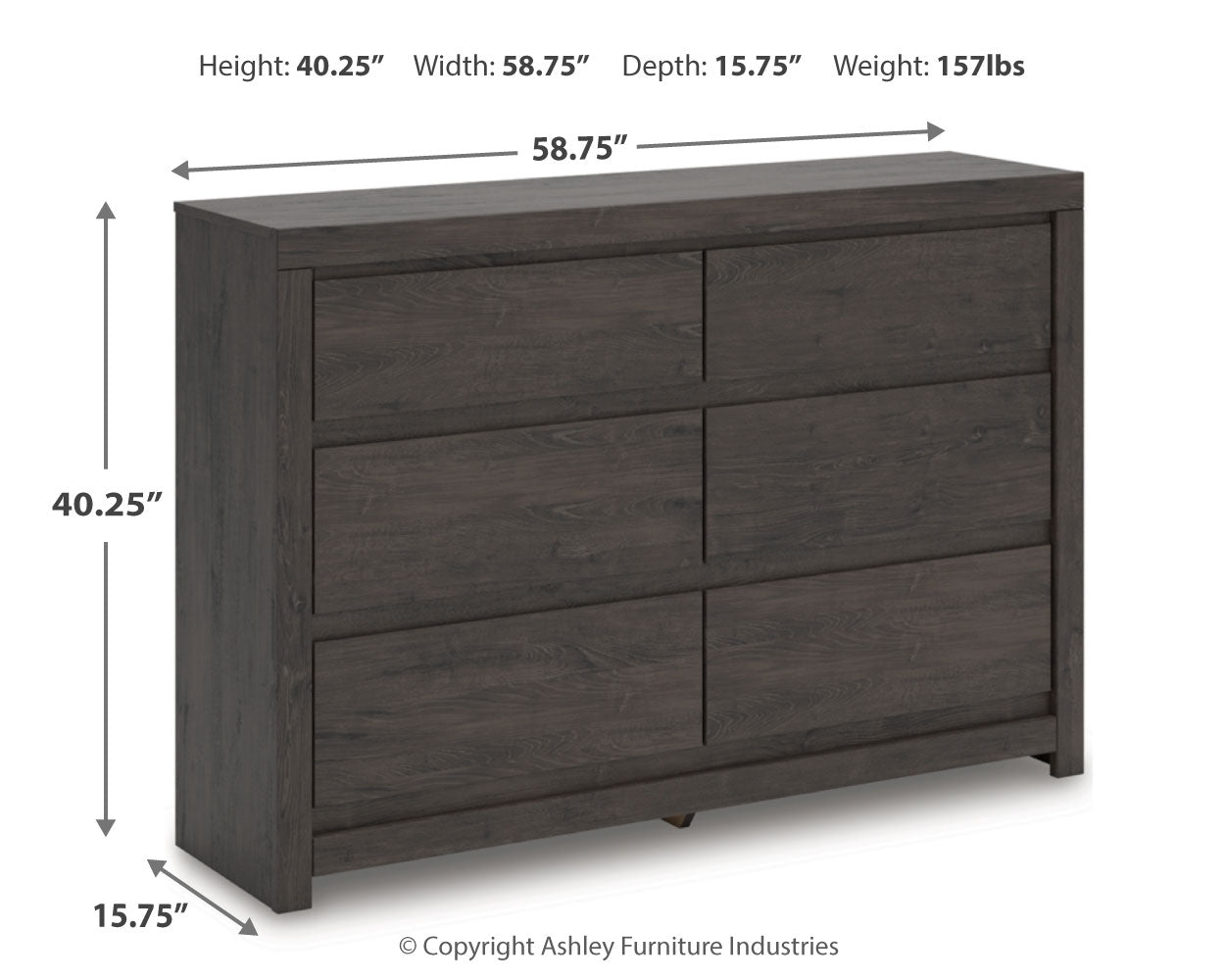 Fraluna King Panel Bed with Dresser and Nightstand in Charcoal from Ashley - Luna Furniture