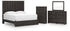 Fraluna King Panel Storage Bed with Mirrored Dresser and Chest in Charcoal from Ashley - Luna Furniture