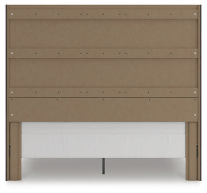 Fraluna King Panel Storage Bed with Mirrored Dresser and Chest in Charcoal from Ashley - Luna Furniture