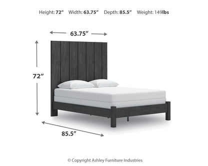 Fraluna Queen Panel Bed with Dresser in Charcoal from Ashley - Luna Furniture