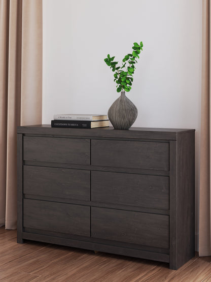 Fraluna Queen Panel Bed with Dresser in Charcoal from Ashley - Luna Furniture