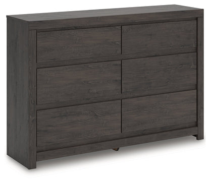 Fraluna Queen Panel Bed with Dresser in Charcoal from Ashley - Luna Furniture