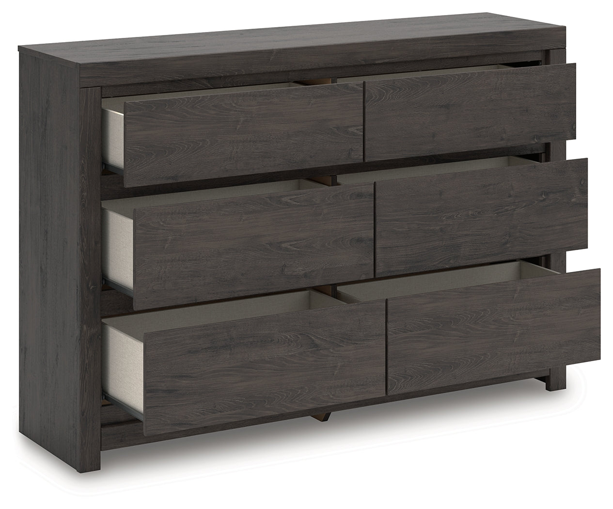 Fraluna Queen Panel Bed with Dresser in Charcoal from Ashley - Luna Furniture
