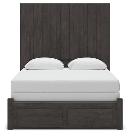 Fraluna Queen Panel Storage Bed with Dresser in Charcoal from Ashley - Luna Furniture