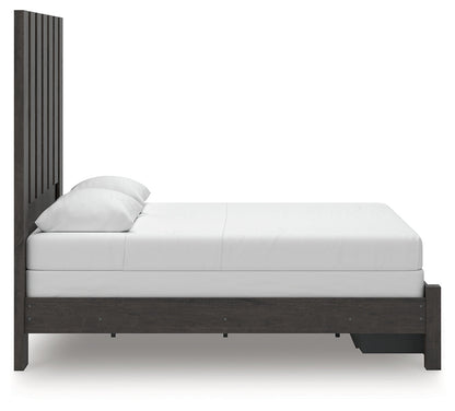 Fraluna Queen Panel Storage Bed with Dresser in Charcoal from Ashley - Luna Furniture