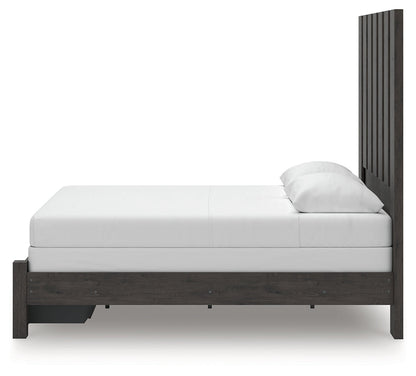 Fraluna Queen Panel Storage Bed with Dresser in Charcoal from Ashley - Luna Furniture