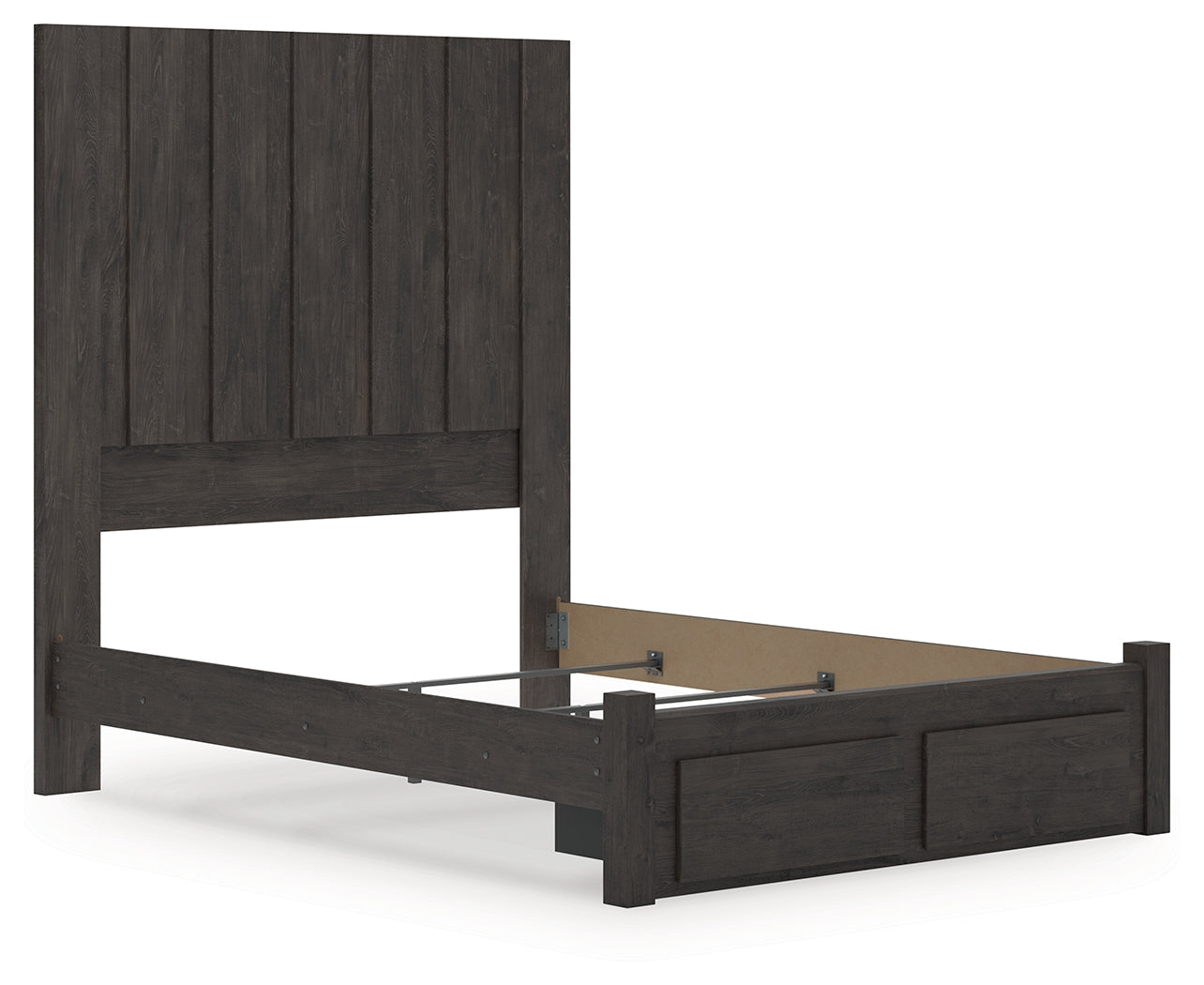 Fraluna Queen Panel Storage Bed with Dresser in Charcoal from Ashley - Luna Furniture