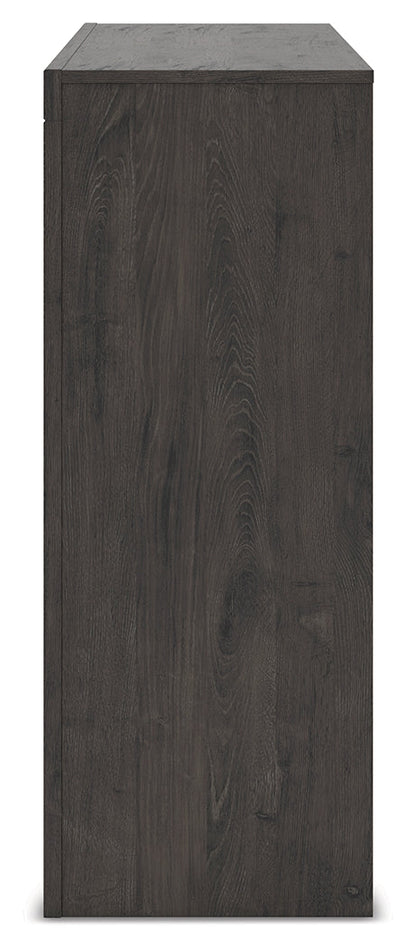 Fraluna Queen Panel Storage Bed with Dresser in Charcoal from Ashley - Luna Furniture