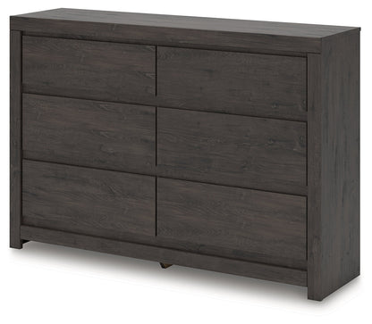 Fraluna Queen Panel Storage Bed with Dresser in Charcoal from Ashley - Luna Furniture