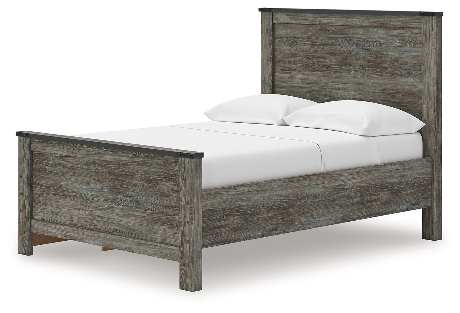 Frandern Black/Gray Full Panel Bed with Storage - B4480B24