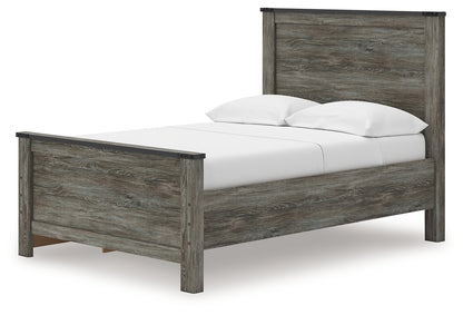 Frandern Black/Gray Full Panel Bed with Storage - B4480B24
