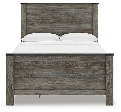 Frandern Black/Gray Full Panel Bed with Storage - B4480B24