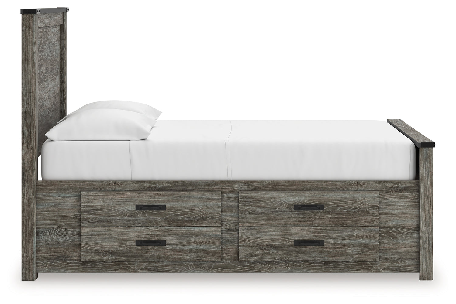 Frandern Black/Gray Full Panel Bed with Storage - B4480B24