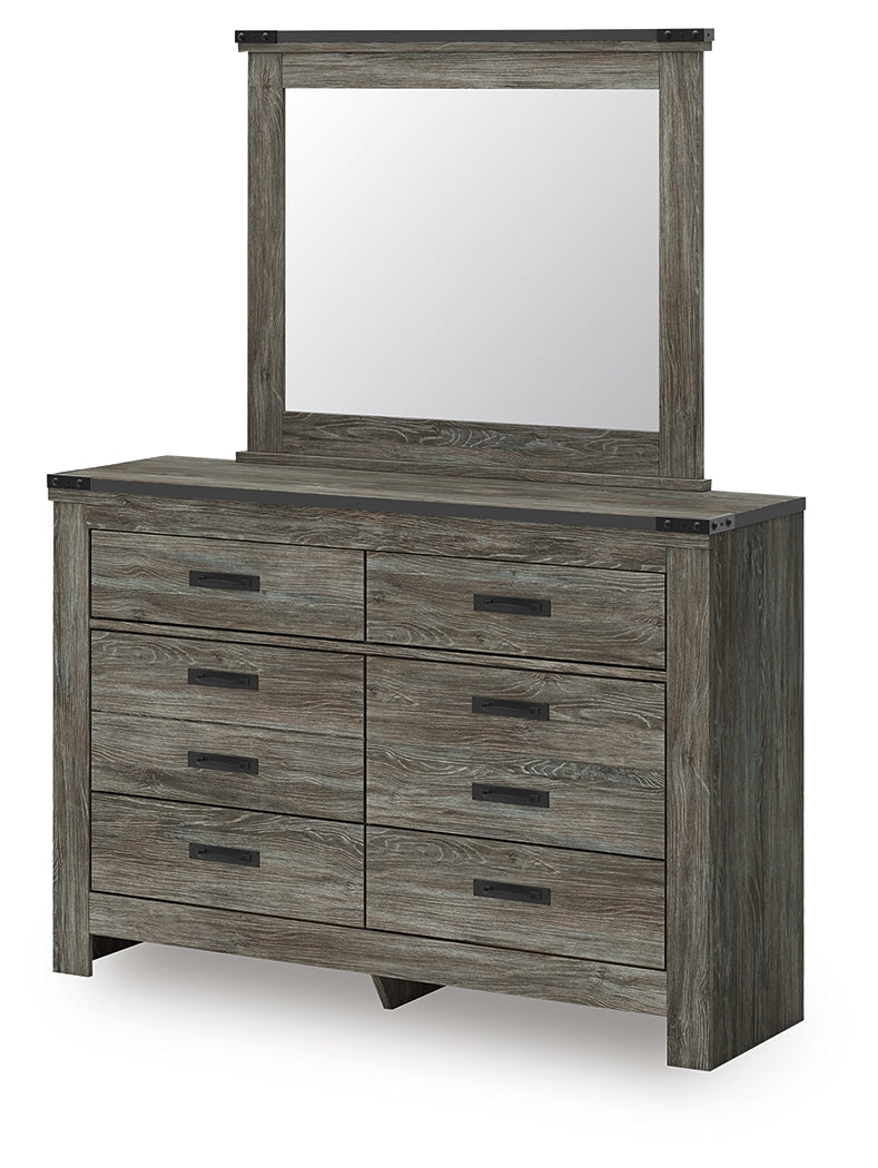 Frandern Full Bookcase Bed with Storage, Dresser and Mirror - B4480B11