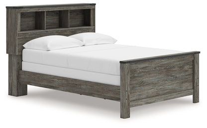 Frandern Gray Full Bookcase Panel Bed - B4480B3