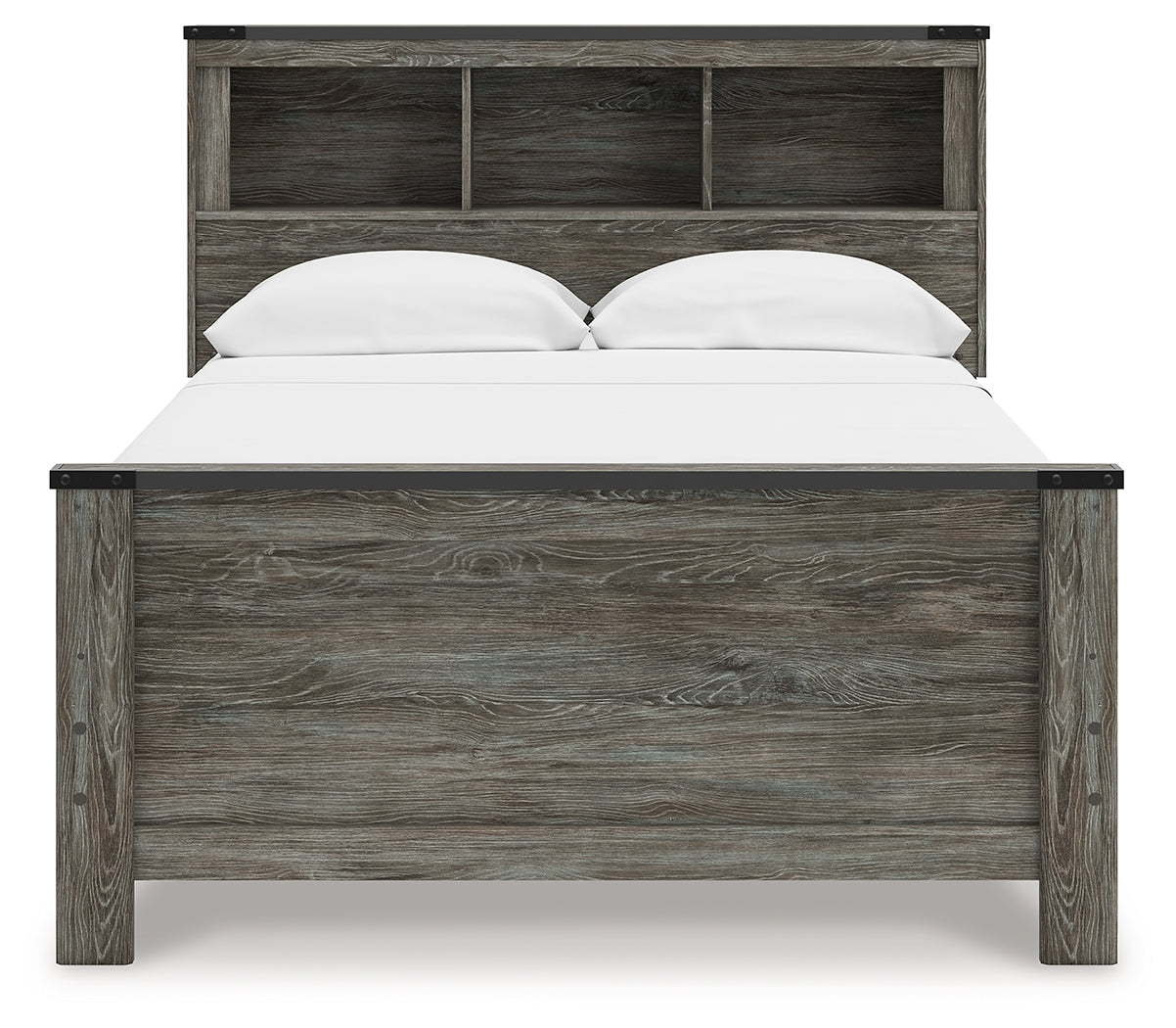 Frandern Gray Full Bookcase Panel Bed - B4480B3