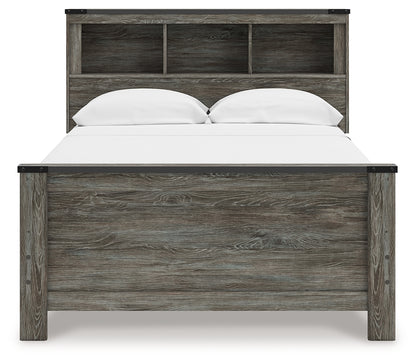 Frandern Gray Full Bookcase Panel Bed - B4480B3
