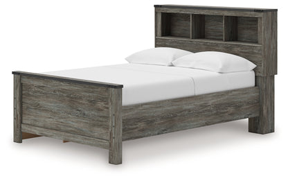 Frandern Gray Full Bookcase Panel Bed with Storage - B4480B9