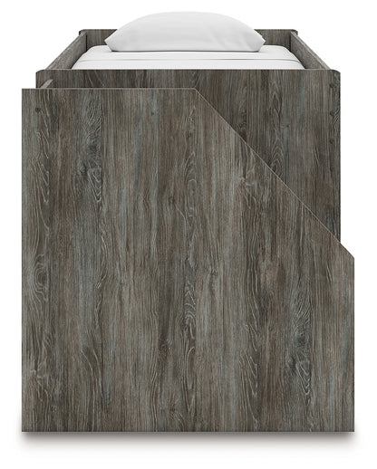 Frandern Gray Twin Loft  Bed with Bookcase and Drawer Storage - B4480B16